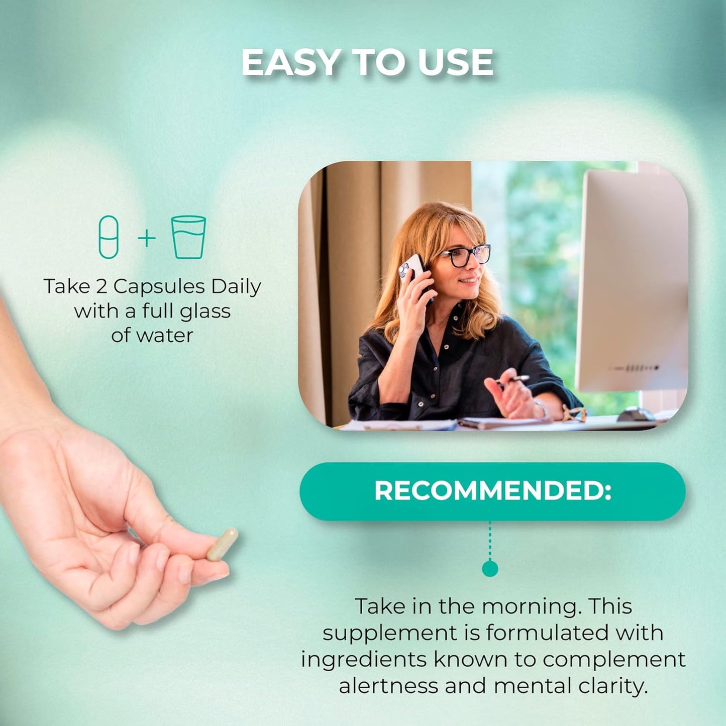 Ageless Brain Supplements for Memory and Focus - Nootropic Brain Health Supplement for Adults - with Bacopa Monieri, Alpha GPC, L - Tyrosine, Vitamin B6, Niacin & More, 60 Capsules - Wholesale Rabbits