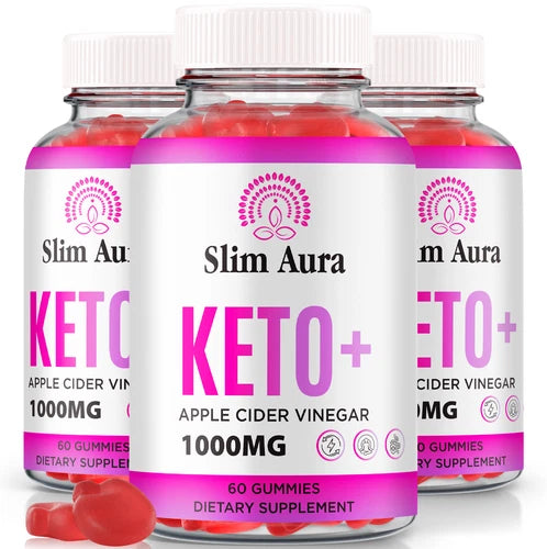 (3 Pack) Slim Aura Keto ACV Gummies, Slim Aura Keto Plus ACV for Weight Loss