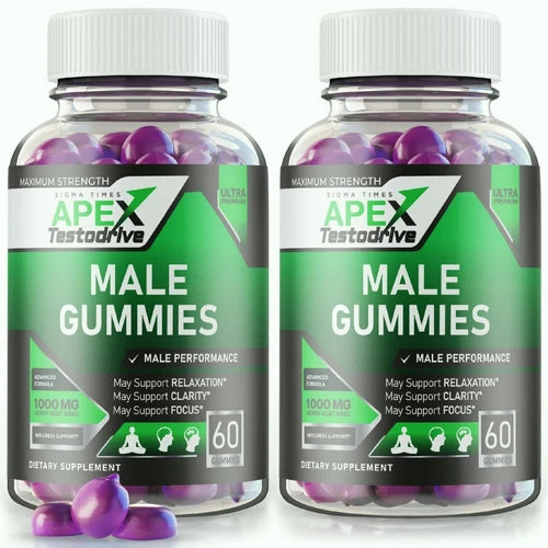 (2 Pack) Apex Testodrive Male Health Gummies to Boost T-Levels and Virility