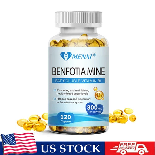 MENXI Benfotiamine 300mg with Vitamin B-1/Thiamin High Potency 120 Caps Non-GMO
