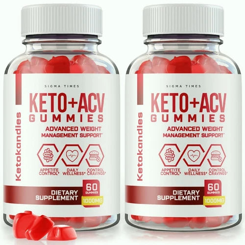 (2 Pack) Ketokandies ACV Keto Gummies, Keto+ACV Gummy for Advanced Weight Loss