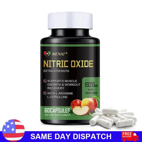 Nitric Oxide 60 Capsules 1920mg | L Arginine & L Citrulline | Highest Potency