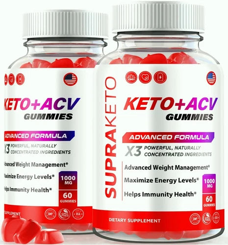 (2 Pack) SupraKeto Keto ACV Weight Loss Gummies, Supra Keto for Energy