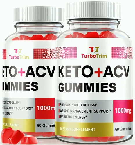 (2 Pack) TurboTrim Keto ACV Gummies, Turbo Trim + ACV for Weight Loss & Energy