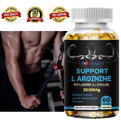 L-Arginine 60 Nitric Oxide,Testosterone Booster,Energy Support Capsules 3000 mg