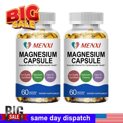 Magnesium Glycinate 500mg - 120 Capsules For Sleep, Stress Relief Support Bone