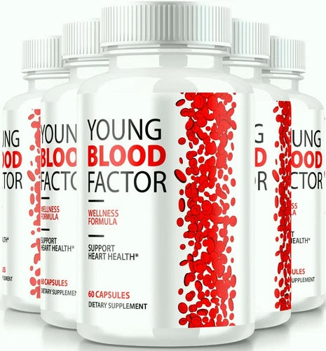 (5 Pack) Young Blood Factor Blood Sugar Support Capsules, Heart Health Pills