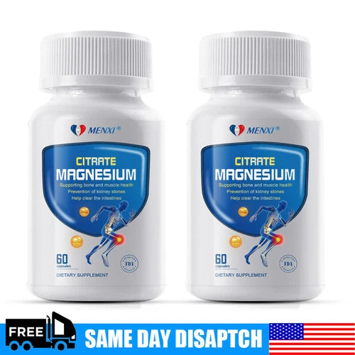 Magnesium Citrate 1000mg Capsules Super Strong Effective Vegan Capsules 2 Bottle