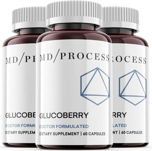 (3 Pack) Glucoberry, Gluco Berry Blood Sugar Support Supplement (180 Capsules)