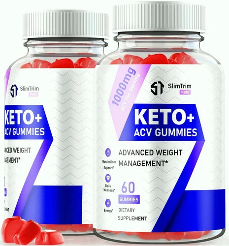 (2 Pack) SlimTrim Keto ACV Gummies, Slim Trim Weight Loss Gummy for Energy