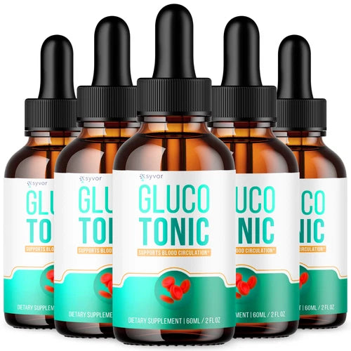 (5 Pack) Gluco Tonic Blood Support Formula Drops Advanced Vitamin Supplement 2ML