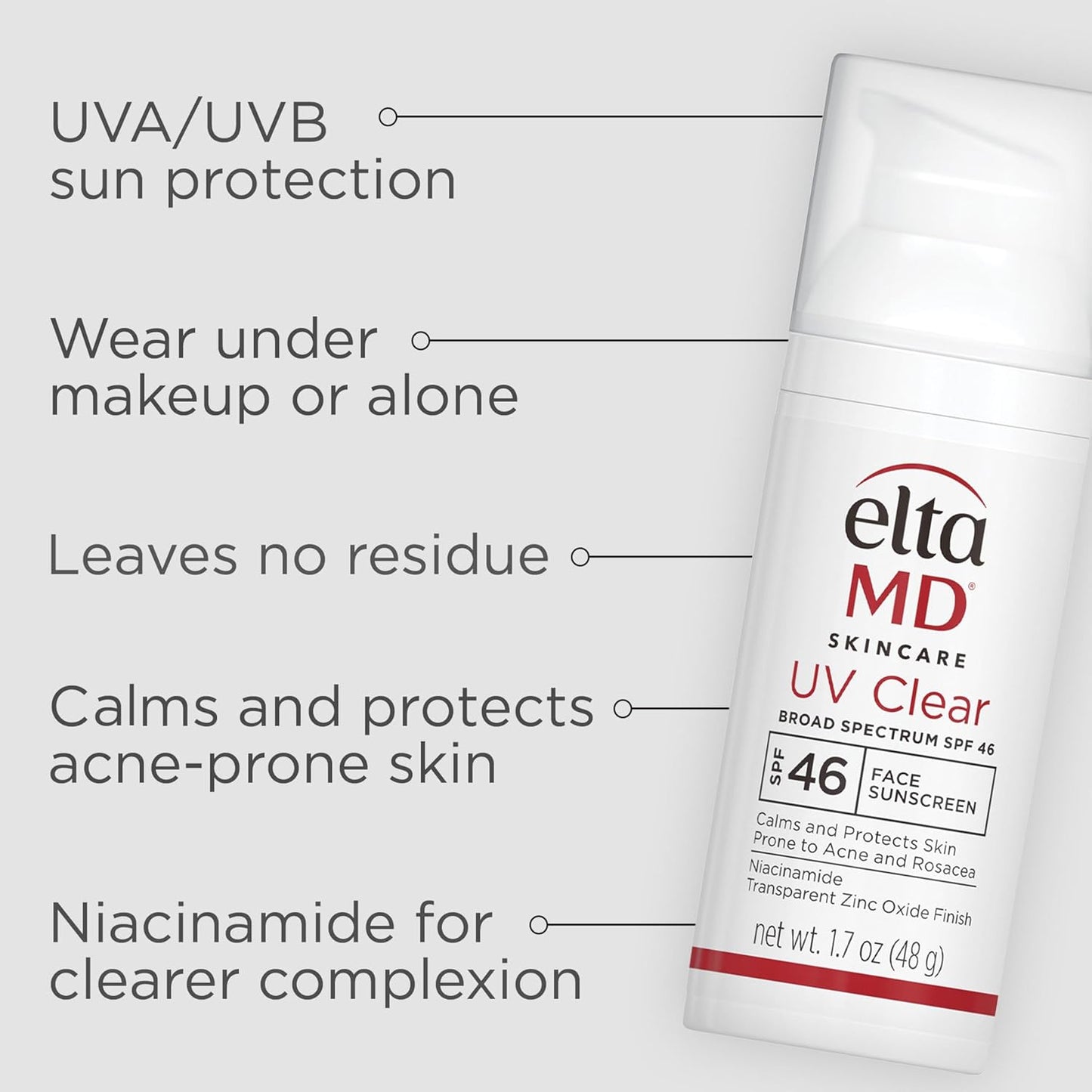 EltaMD UV Clear Face Sunscreen SPF 46, Oil - Free Sunscreen with Zinc Oxide, Dermatologist Recommended - Wholesale Rabbits