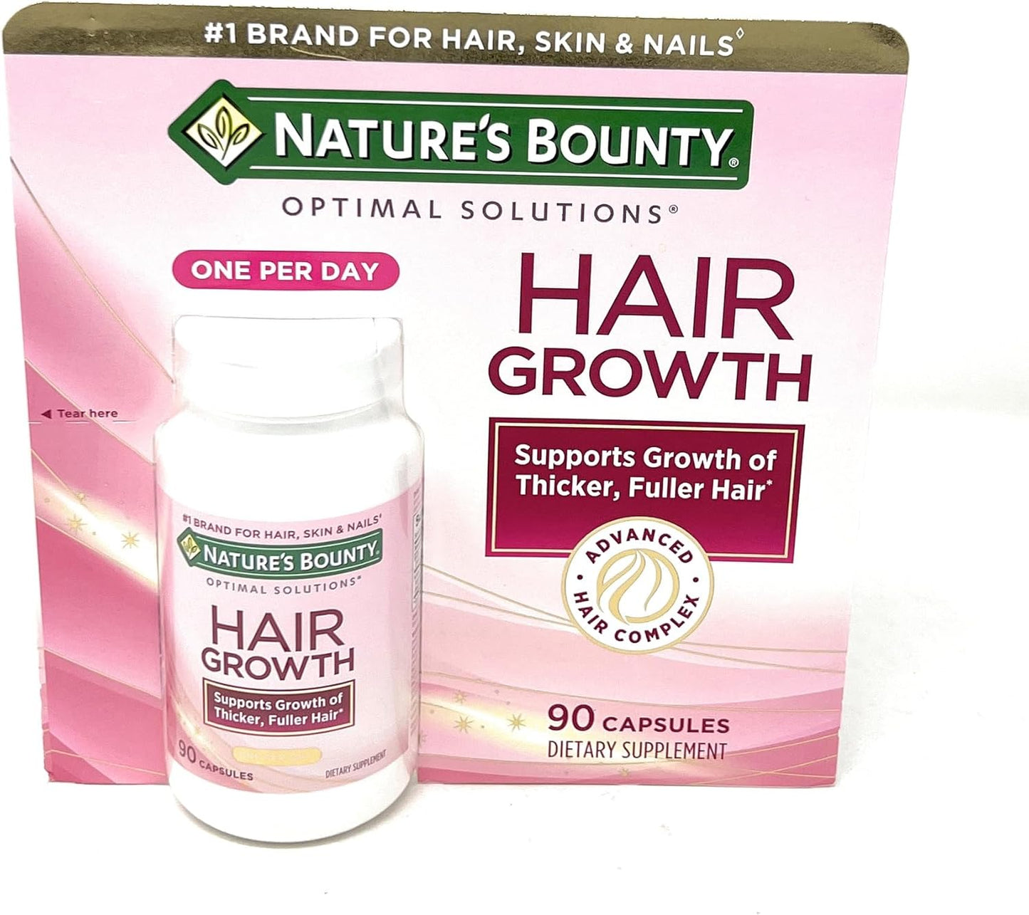 Nature's Bounty Hair Growth Supplement, 1 Per Day, Clinically Shown to Support Thicker, Fuller Hair, with Biotin, Silicon & Arginine, 90 Capsules - Wholesale Rabbits