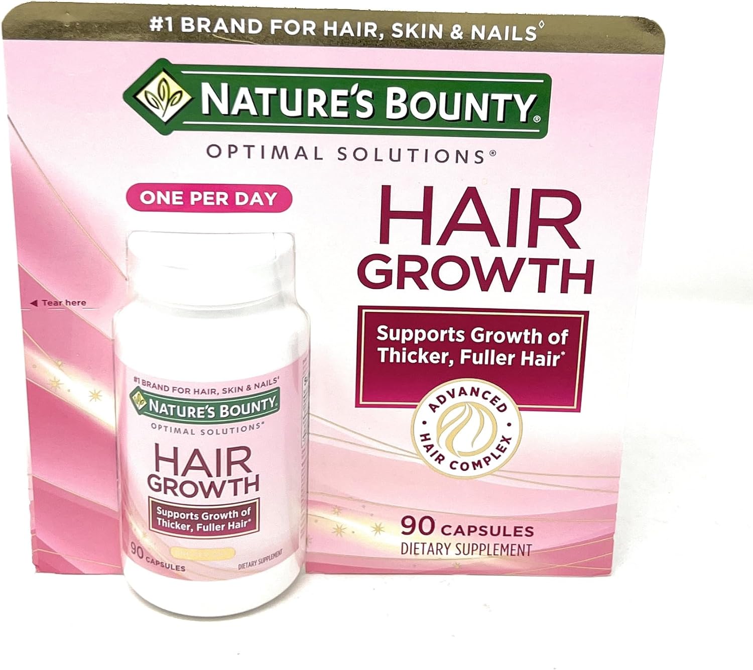 Nature's Bounty Hair Growth Supplement, 1 Per Day, Clinically Shown to Support Thicker, Fuller Hair, with Biotin, Silicon & Arginine, 90 Capsules - Wholesale Rabbits