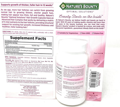 Nature's Bounty Hair Growth Supplement, 1 Per Day, Clinically Shown to Support Thicker, Fuller Hair, with Biotin, Silicon & Arginine, 90 Capsules - Wholesale Rabbits