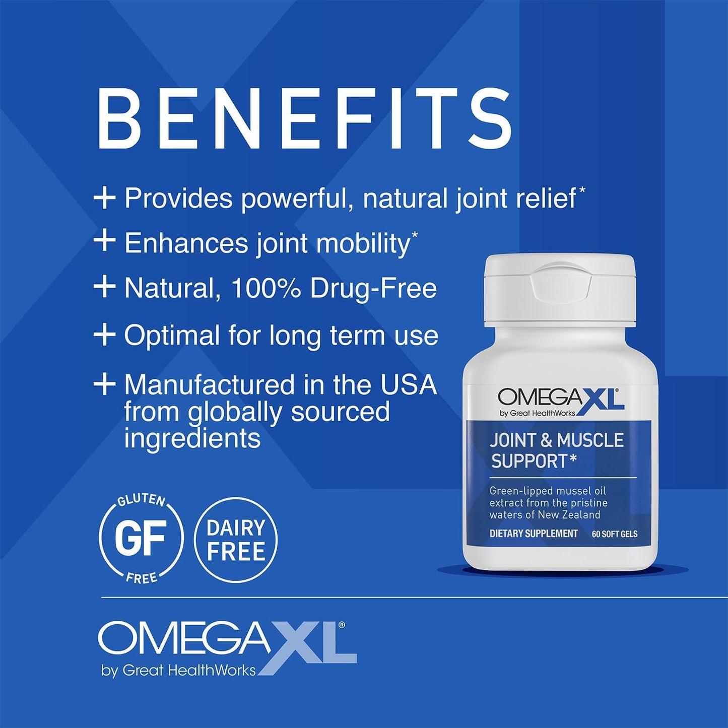 OmegaXL Joint Support Supplement, for Relief - Natural Muscle Support, Green Lipped Mussel Oil, Soft Gel Pills, Drug - Free, 60 Count - Wholesale Rabbits