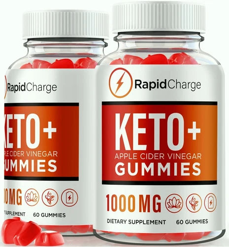 (2 Pack) RapidCharge Keto ACV Gummies, Rapid Charge for Weight Loss & Energy