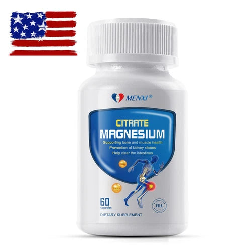 Magnesium Citrate Capsules 1000mg - Highest Potency, Bone and Muscle Support