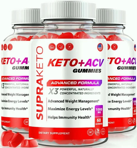 (3 Pack) SupraKeto Keto ACV Weight Loss Gummies, Supra Keto for Energy