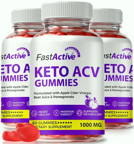 (3 Pack) Fast Active Gummies, FastActive Keto ACV Advanced Weight Loss Gummy