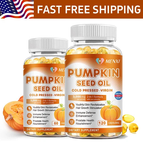 Pumpkin Seed Oil + Saw Palmetto 120 Cold Pressed Softgels | Prostate Support