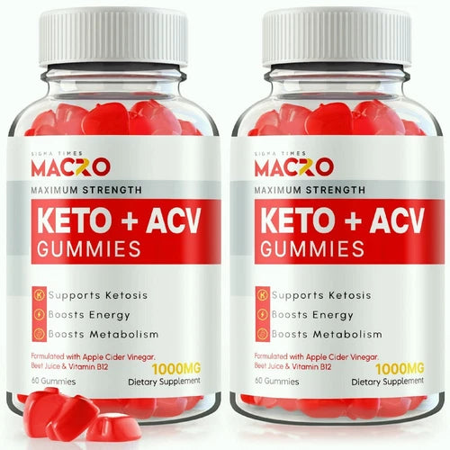 (2 Pack) Macro Keto ACV Gummies to Boost Weight Loss and Energy Levels