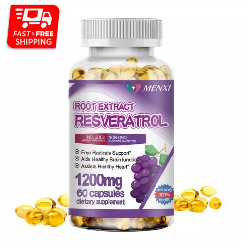 Resveratrol Maximum 1200 MG Strength Natural (60 CAPSULES) AntiAging Antioxidant