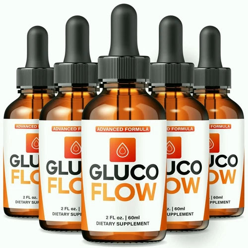 (5 Pack) Gluco Flow Drops, Healthy Flow Gluco Support, Advanced Blood Formula