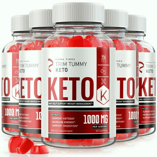 (5 Pack) Trim Tummy Keto Gummies to Suppress Appetite and Lose Belly Fat