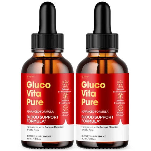 (2 Pack) Gluco Vita Pure Blood Support Drops Advanced Vitamin Supplement 2ML