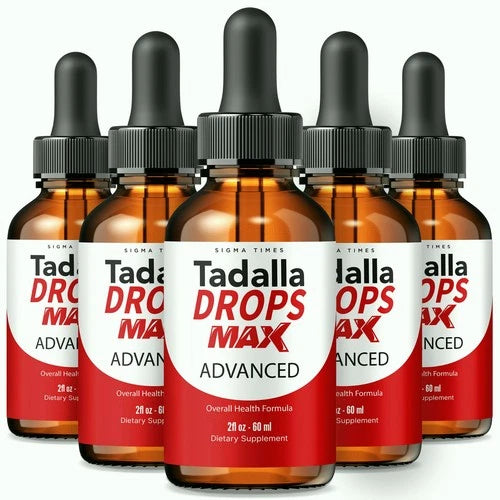 (5 Pack) Tadalla Drops Max for Men, Advanced Formula for Male Health Support