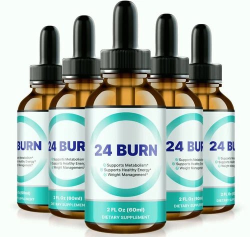 (5 Pack) 24 Burn Weight Loss Drops for Burning Excess Fat & Boosting Energy