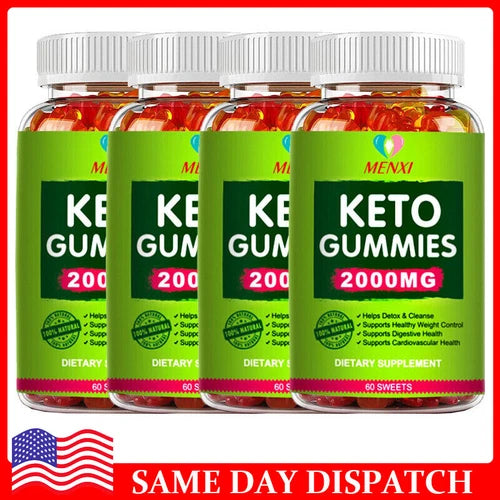 1-4Pack Keto Slimming Gummies 2000mg Apple Cider Vinegar ACV Weight Loss 60Gummy