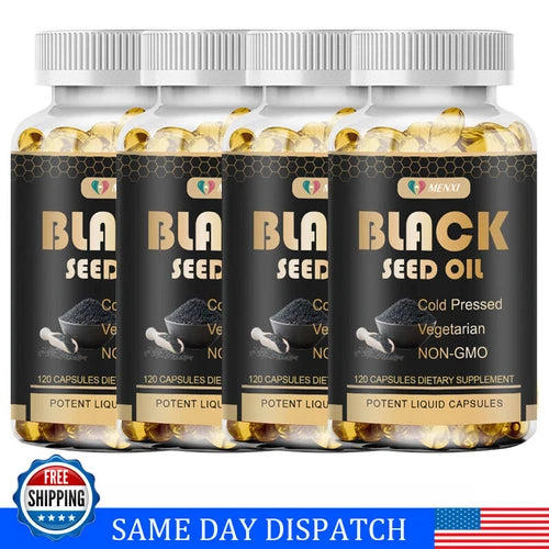 Black Seed Oil Capsules 1000mg - Increase Melanin Production, Hair & Skin Health