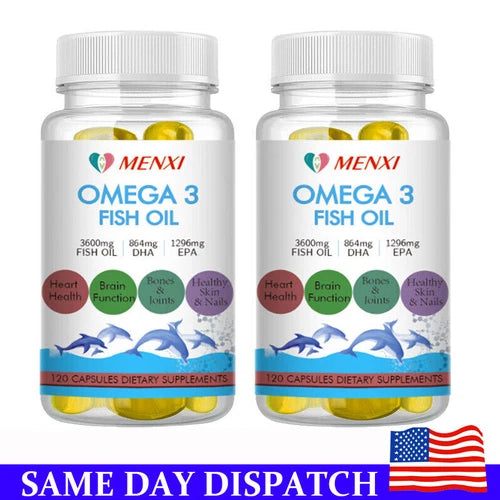 Omega 3 Fish Oil 3600mg Soft Gel Capsules Triple Strength EPA & DHA 240 Pills