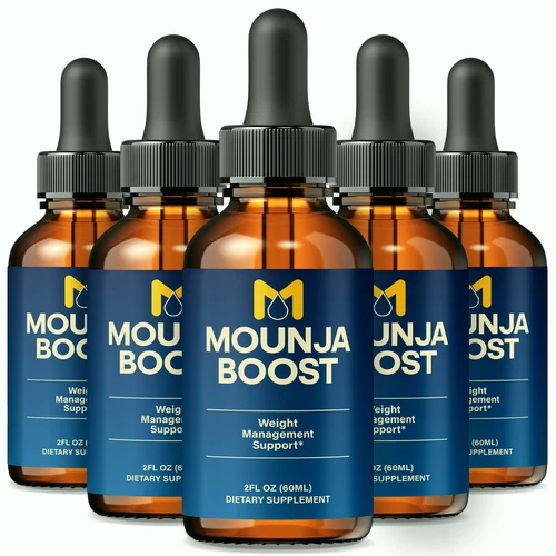 (5 Pack) MounjaBoost Weight Loss Drops, Mounja Boost Pink Salt Fat-Burning