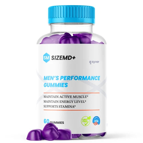 (1 Pack) SizeMD+ Male Gummies Advanced Formula Vitamin Supplement 60 Gummies