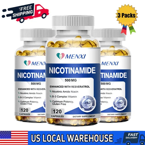 (3Pack) NAD Capsules 500mg+Resveratrol - Supplement for Anti-Aging Energy Focus