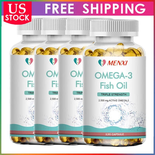 120 Fish Oil Omega 3 Capsules Triple Strength Joint Support 2500mg EPA & DHA
