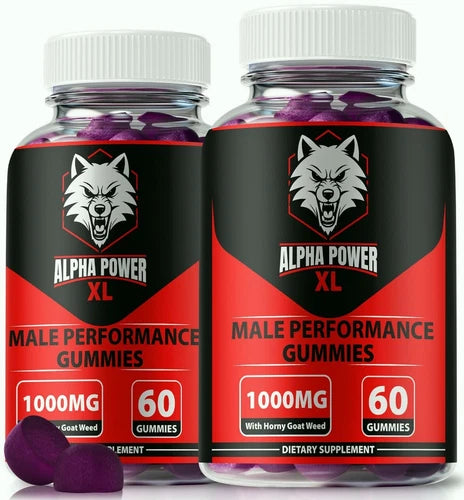 (2 Pack) Alpha Power XL Male Gummies, Energy and Performance Support for Men