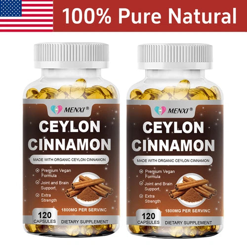 Pure Cinnamon Capsules, True Sri Lanka Certified Organic Ceylon Cinnamon 240ct