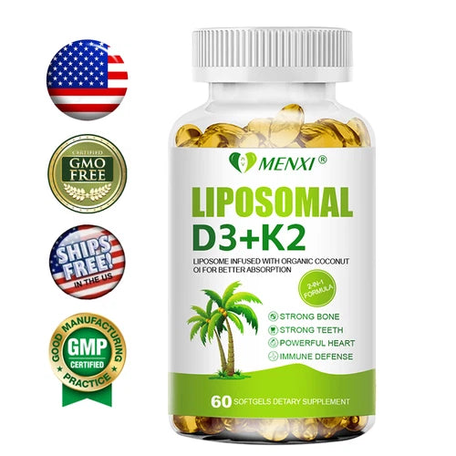 Liposomal Vitamin D3 5000 IU K2 MK7 100mcg, Strong Bone & Immune Support 60 Pill