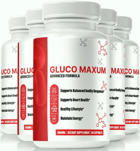 (5 Pack) Gluco Maxum Pills, Gluco Maxum for Healthy Blood Levels & Circulation