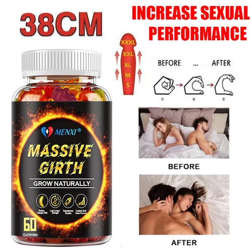 XXXL Plus Male Size ENLARGER Longer Wider Bigger Growth Man Enhancement Gummies