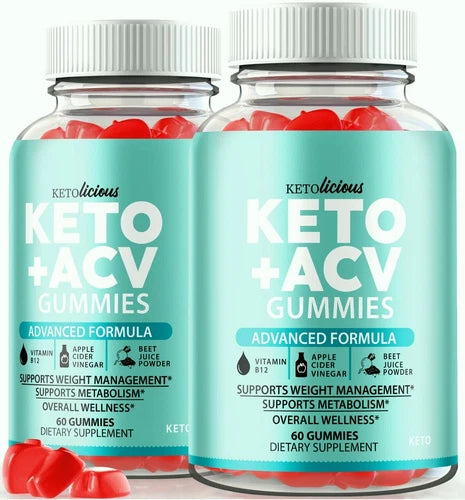 (2 Pack) Ketolicious Keto + ACV Gummies for Weight Loss, Fat Burning & Energy