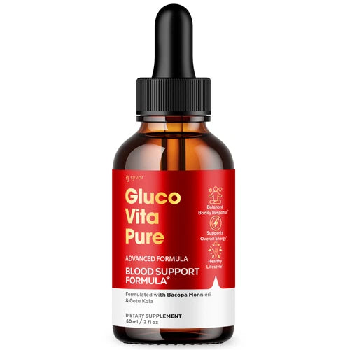 (1 Pack) Gluco Vita Pure Blood Support Drops Advanced Vitamin Supplement 2ML