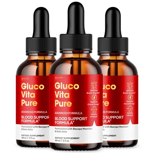 (3 Pack) Gluco Vita Pure Blood Support Drops Advanced Vitamin Supplement 2ML