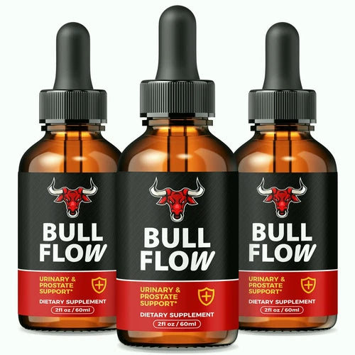 (3 Pack) Bull Flow for Prostate, Advanced BullFlow Drops for Men