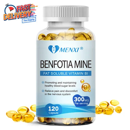 Benfotiamine 300mg 120 Veg Capsules Fat Soluble Thiamine Vitamin B1 No Stearates