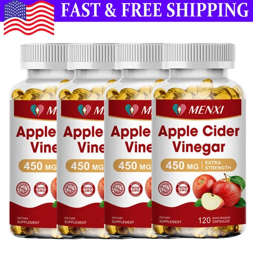 1/2/4x APPLE CIDER VINEGAR Pills 450mg RAPID FAST WEIGHT LOSS 120 CAPSULES USA
